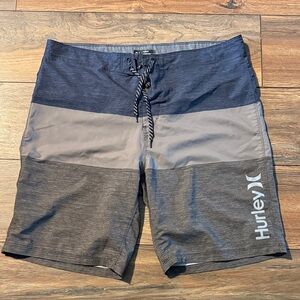 Hurley Men's Board Shorts - Navy and Gray